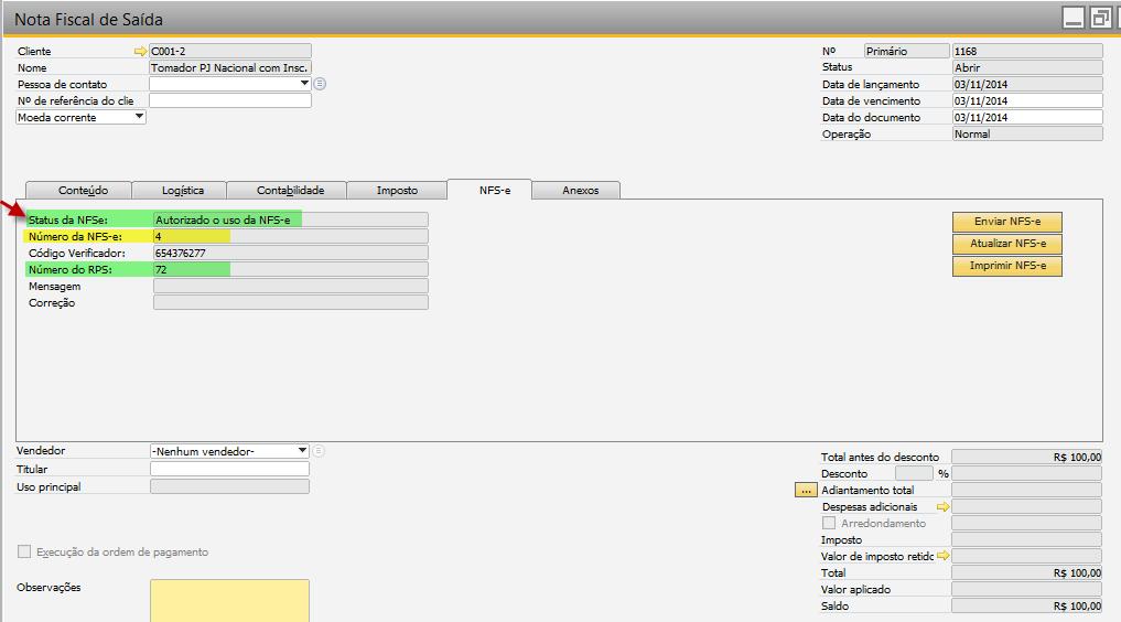 de nº 4: Tela 53 - RPS convertido na NFS-e Note a evidência