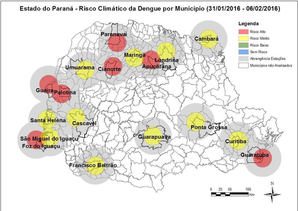 A SESA chama a atenção para o Serviço de Alerta Climático de Dengue do Laboratório de Climatologia da UFPR disponível no endereço www.laboclima.ufpr.