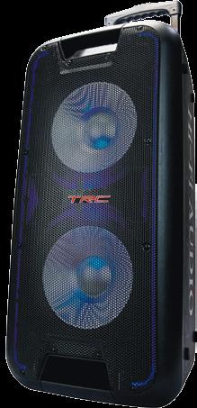TRC 518 600w COM 600W Rms MICROFONE SEM FIO e rodas controle remoto ENTRADA P/ Entrada AUX IN gravação