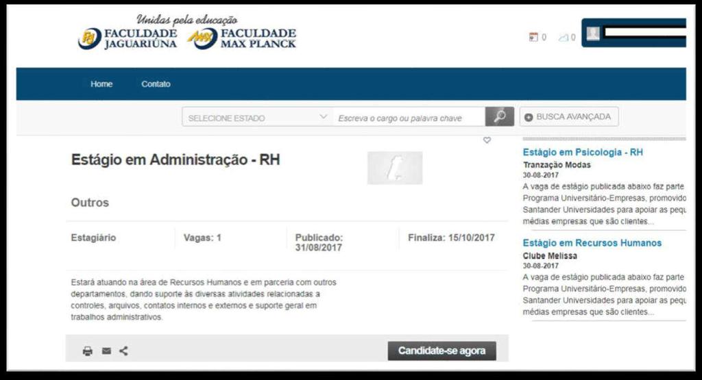 O próximo passo agora é se candidatar a vaga desejada de atuação,