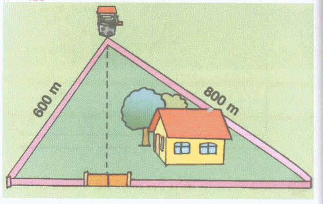 b) Qual é a menor distância da casa à árvore? c) Qual é a menor distância da casa à caia d água?