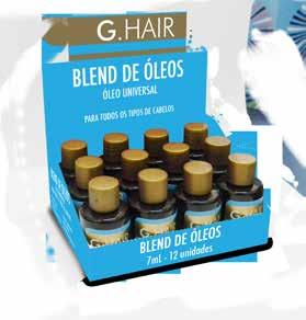 Blend Oil Universal O Blend de Óleos da G.Hair é composto por sete óleos poderosos (Girassol, Milho, Semente de Linho, Macadâmia, Oliva, Semente de Uva e Coco).