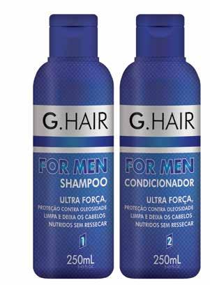 For Men A linha For Men da G. Hair foi desenvolvida para homens que se preocupam com a beleza dos seus cabelos e barba.