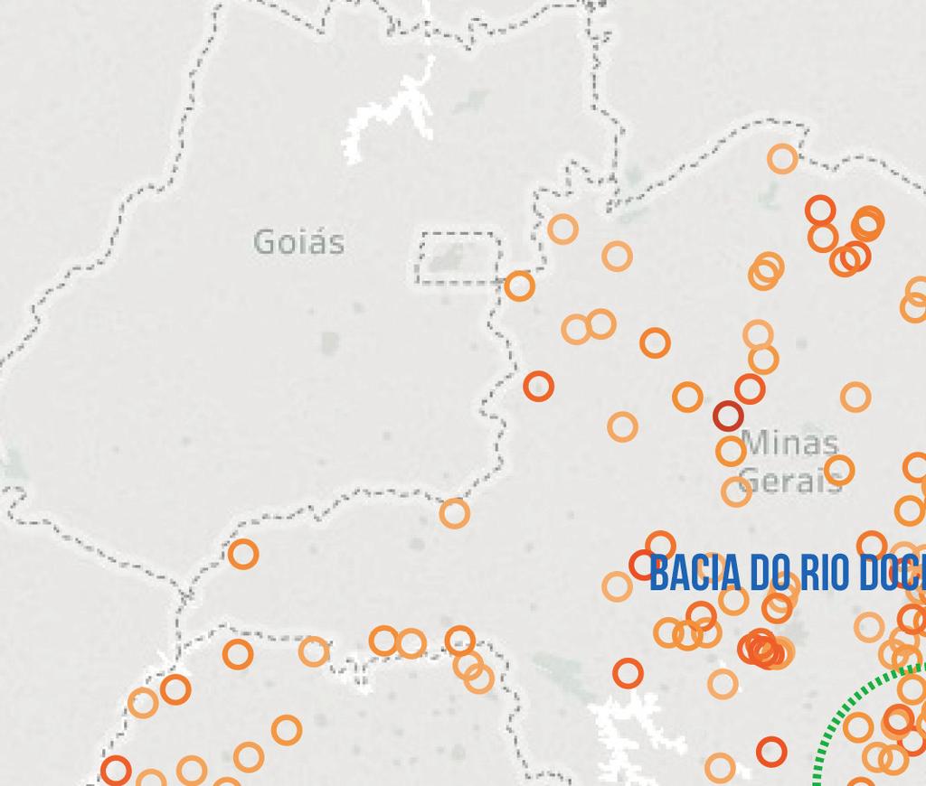 REGIÃO SUDESTE - Mancha da violência em 2015 nas cidades com até 100.