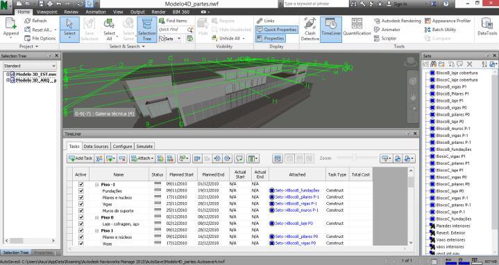 3D/BIM ao planeamento da construção, realizado no software Microsoft Project.