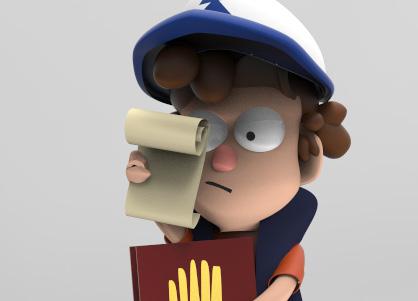 1 Este é um tutorial de modelagem para o personagem Dipper Pines, do show da Disney Gravity Falls, no software Rhinoceros 4.0.