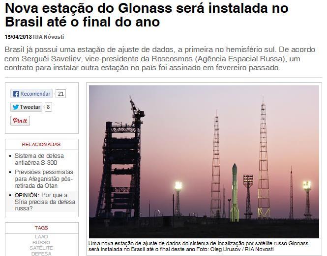 GLONASS SEGMENTO DE CONTROLE http://gpsworld.