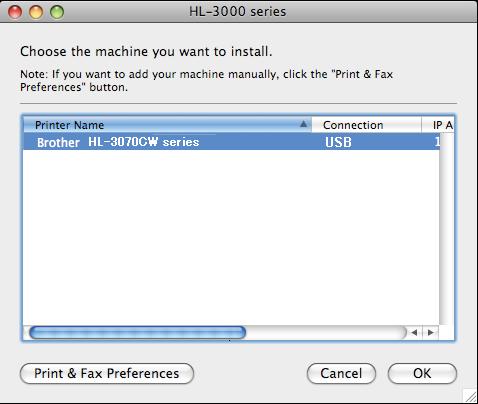 USB Macintosh h O software Brother procurará a impressora Brother. Durante a procura, aparecerá o seguinte ecrã.