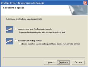 g Rede com fios Se estiver a utilizar o Windows Vista ou o Windows 7, quando aparecer o ecrã Controlo de contas de utilizador, clique em Continuar ou Sim.