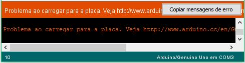 Passo 8.3.: Após realizar os passos 8.1 e 8.2, clique na opção carregar para transferir o programa para o Arduino.