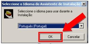 Figura 69 - Selecione o idioma Português (Portugal) para usar durante a