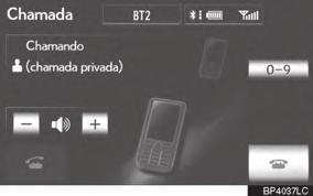 4-1. OPERAÇÃO DO TELEFONE RECEBER CHAMADAS EM UM TELEFONE Bluetooth Quando uma chamada é recebida, essa tela é exibida com um som.