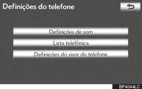 4-2. CONFIGURAÇÃO LISTA TELEFÔNICA O histórico de chamadas pode ser excluído e a lista telefônica e as podem ser alteradas. 1 Pressione o botão SETUP.