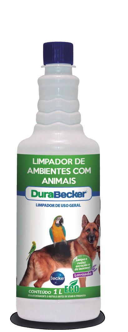 LIMPADOR DE AMBIENTES COM ANIMAIS Limpeza profunda para ambientes onde convivem animais; Reduz a atração de insetos; Fragrância suave, com cheiro agradável que não afeta o olfato dos animais; Remove