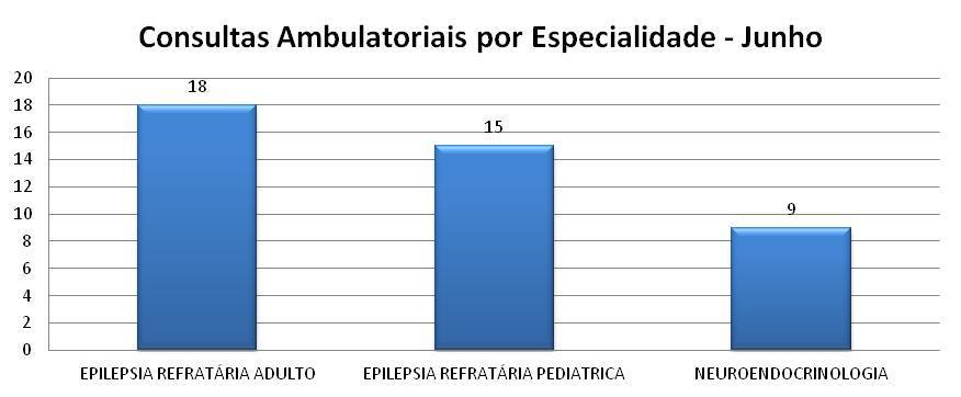 Nos primeiros 5 dias de funcionamento do ambulatório do IECPN, foram realizadas 42 consultas distribuídas nas especialidades conforme gráfico n.02 ilustrado abaixo.