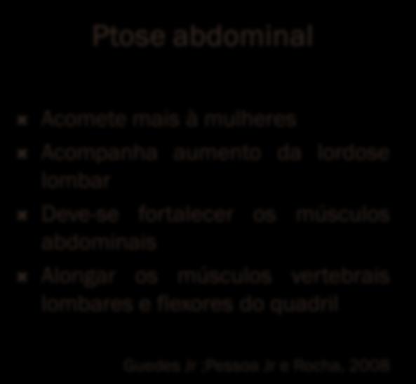 ETIOLOGIA DOS DESVIOS POSTURAIS HIPOTONIA MUSCULAR Ptose abdominal Acomete mais à