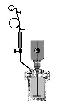 39 A Figura 11 mostra o sistema de polimerização apropriado para o estudo de altas pressões e temperaturas, composto pela pipeta de adição acoplada ao reator.