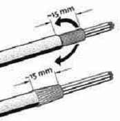 4-žični kabel (L1, L2, L3, PE) mora osigurati kupac. Prikapčanje se vrši na glavnom prekidaču (slika 1a-e, poz.1), tj.