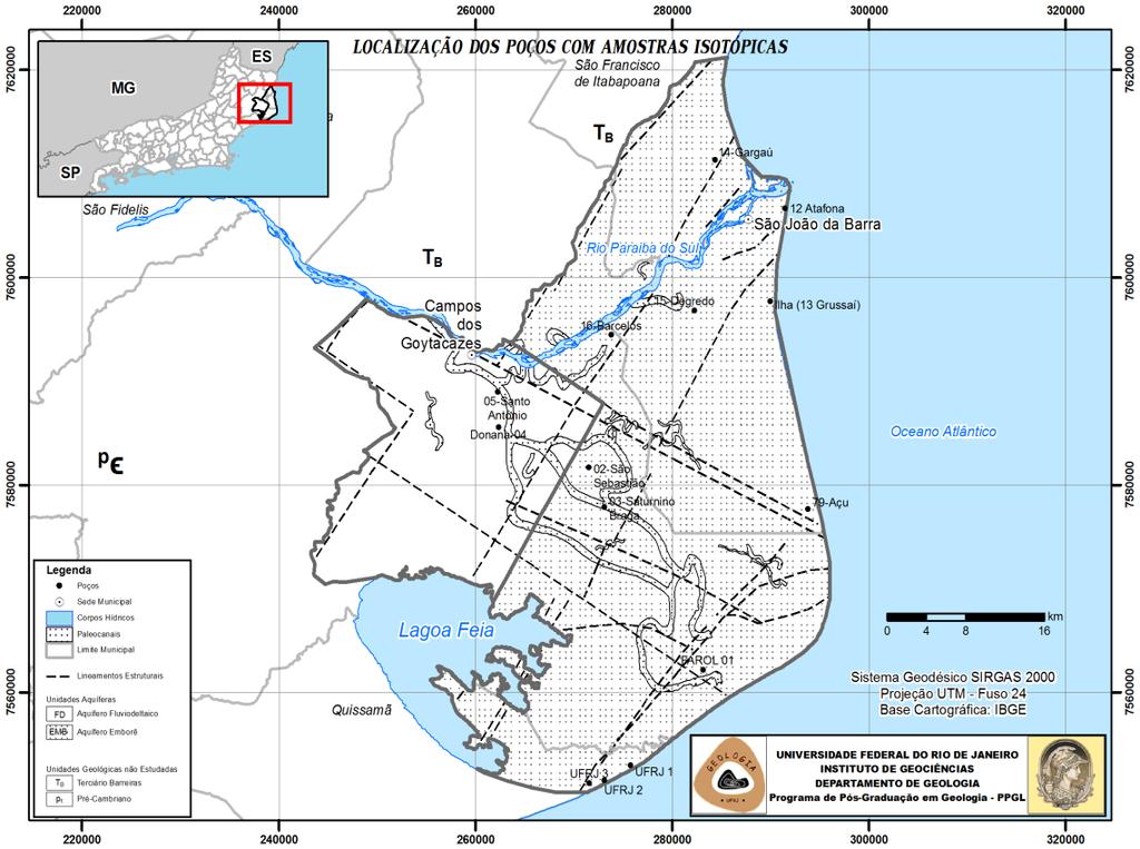 RESULTADOS Hidrogeoquímica da Área de Estudo: Estudo Isotópico Nome do Poço Data da Coleta 18 O 2 H 3 H UFRJ-01 27/10/2011 UFRJ-02 23/09/2011 UFRJ-03 03/10/2011 Farol 01 18/11/2008 São Sebastião 02