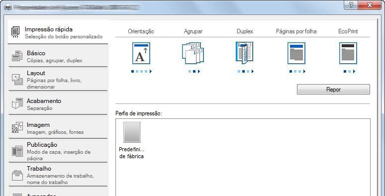 Imprimir a partir do PC > Utilizar a Caixa de Impressão Guardar documentos numa Caixa de Impressão Utilize o procedimento abaixo para guardar um documento na Caixa de Impressão criada no PC Anfitrião.