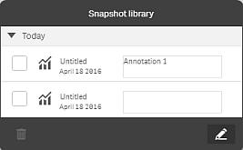 2 Dados contadores de história Editando anotações na biblioteca de snapshot Ao criar um snapshot, você pode optar por adicionar uma anotação.