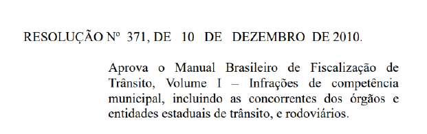 MANUAL BRASILEIRO DE FISCALIZAÇÃO Art. 12.