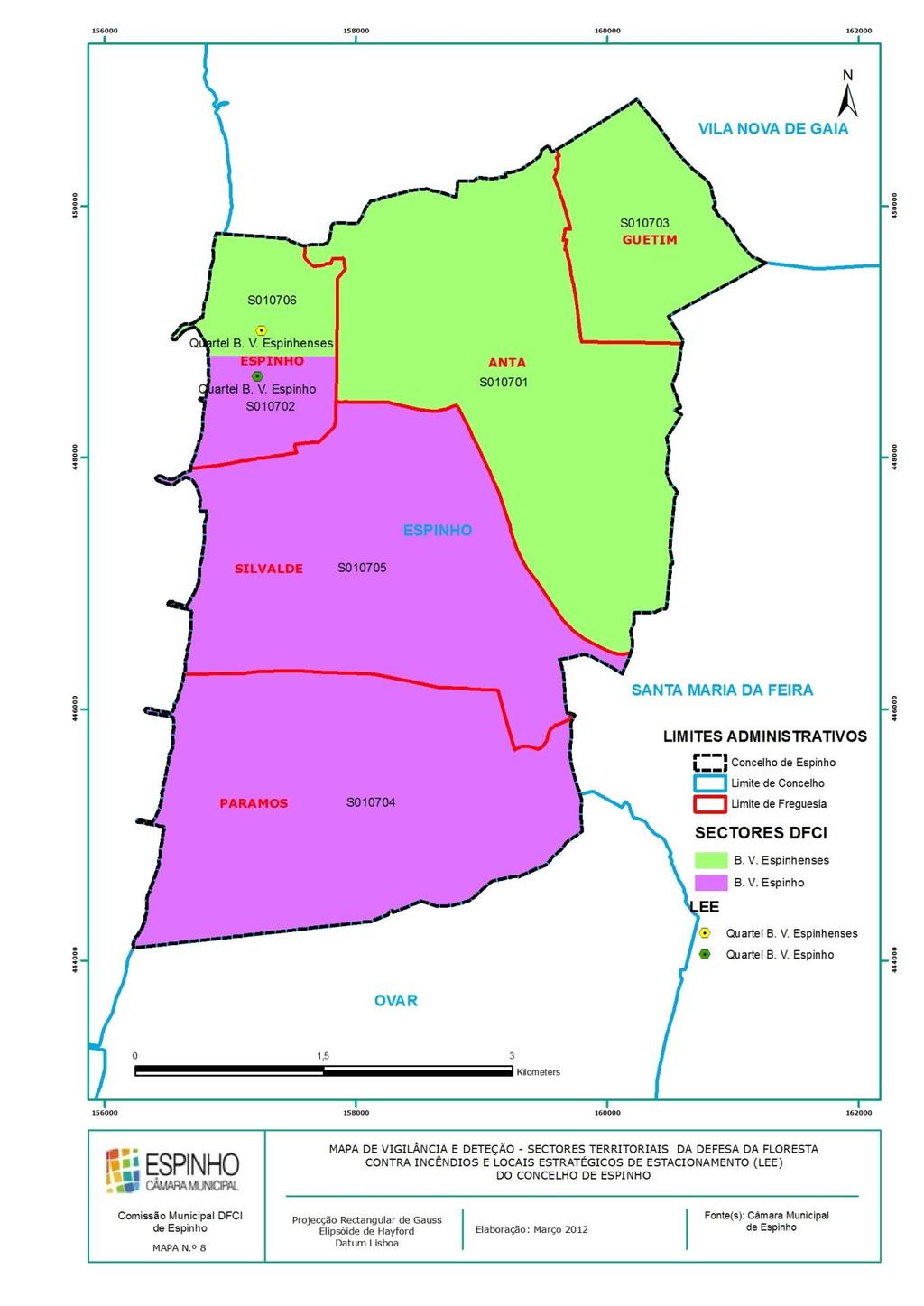 Mapa 8 - Mapa de Vigilância e Deteção Sectores