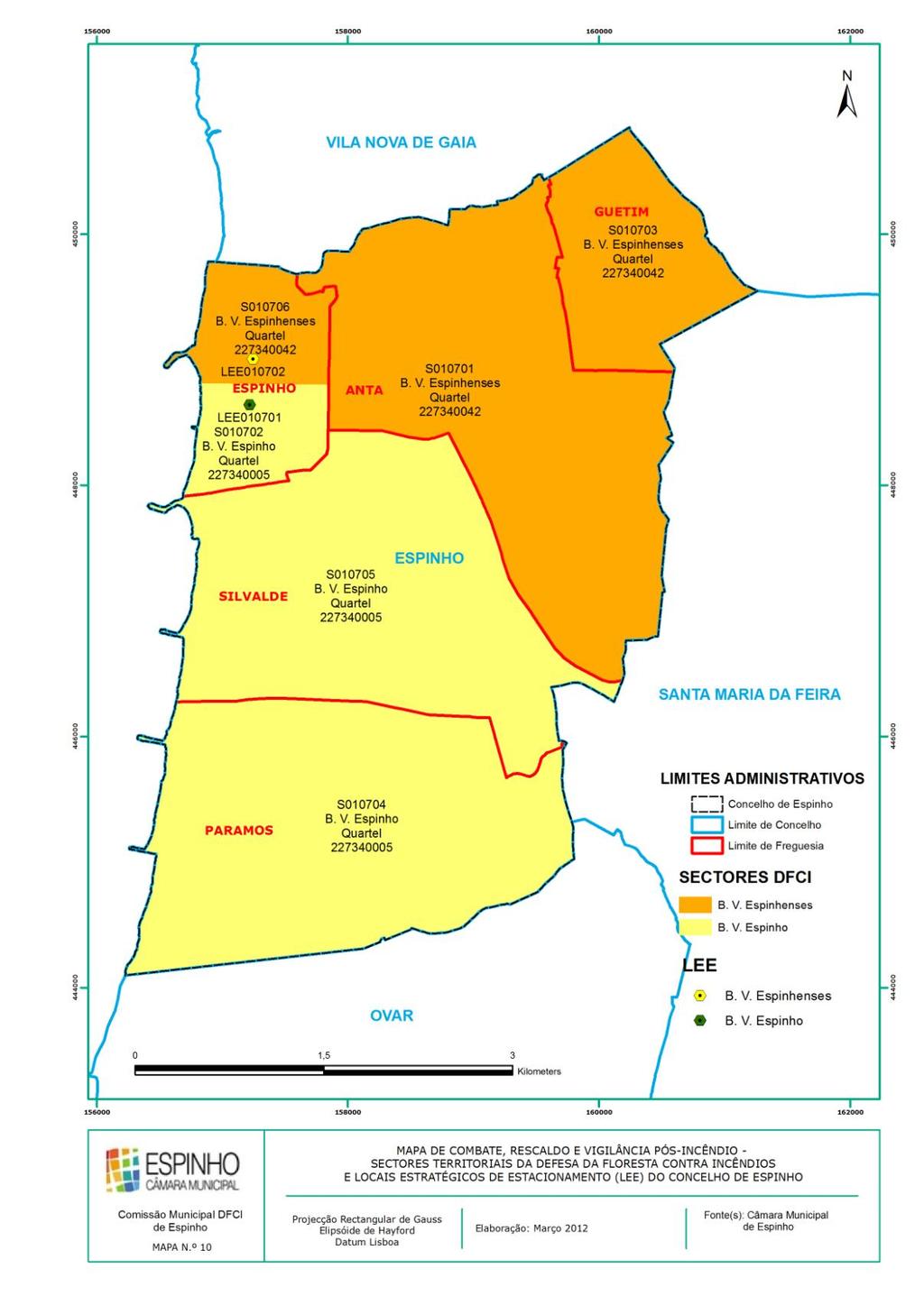 Mapa 10 - Mapa de Combate, Rescaldo e Vigilância