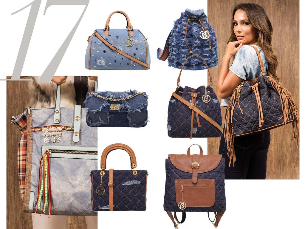 JEANS A CARA DA JUVENTUDE O jeans está na moda e não é somente para meninas. As bolsas em jeans estão conquistando corações de mulheres de todas as idades.