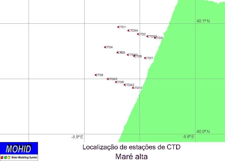 N Preia-mar Figura 2: Localização de levantamento de CTD realizado em preia- mar.