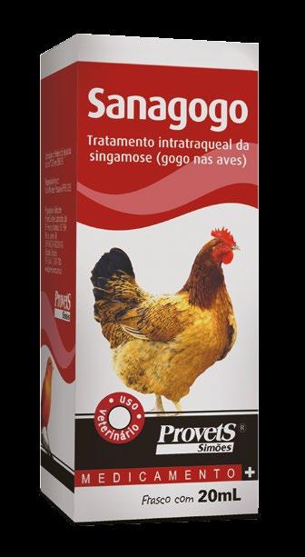 Utilizado no tratamento da sigamose, conhecida como gogo das aves domésticas.