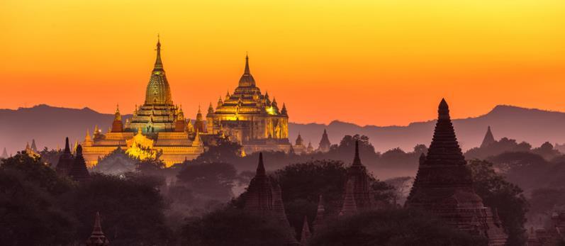 às segundas-feiras e feriados) e a pagoda Shwedagon. Traslado ao hotel para acomodação. Check-in disponível a partir das 14h00. 2º dia Yangon / Bagan [ C, -, - ] destino a Bagan.