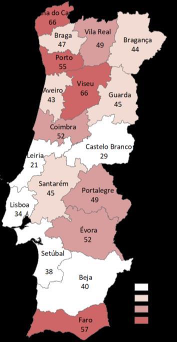 Caracterização e Evolução da Situação - Consumos e Problemas Relacionados Morbilidade Figura 40 - Utentes que Iniciaram Tratamento no Ano, segundo a Residência* Rede Pública - Ambulatório (Portugal