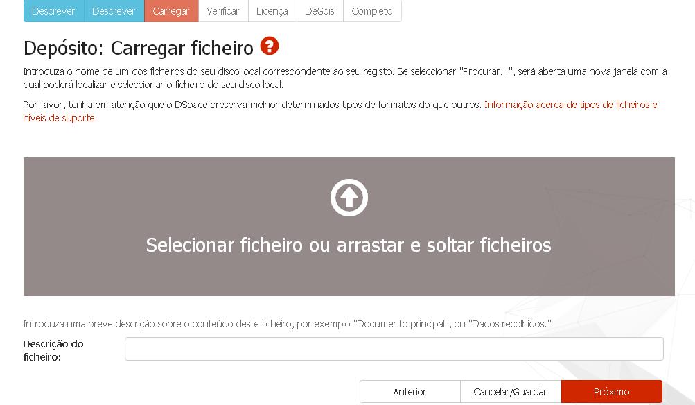 2 Patrocinadores: Coloque o nome dos eventuais patrocinadores do trabalho (e.g., Fundação para a Ciência e a Tecnologia (FCT)) De seguida, selecione próximo.