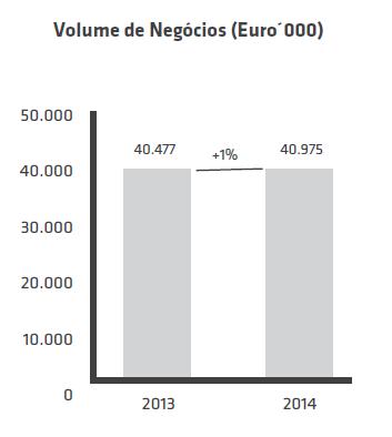 Relatório de Gestão 1º Semestre de 2014 Volume de Negócios ascende a 41 Milhões euros Resultado Operacional Bruto (EBITDA): 4,2 Milhões euros Margem EBITDA: 10,2% Resultado Líquido: 658 mil euros