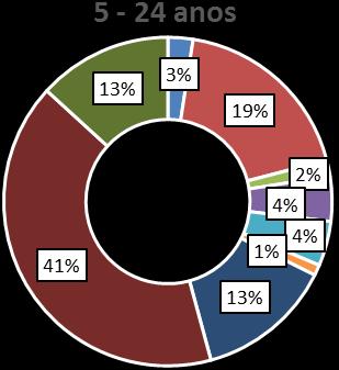 GRÁFICO 11 MORTALIDADE PROPORCIONAL NO TRIÉNIO 2009-2011, POR GRANDES GRUPOS DE CAUSAS DE MORTE PARA AS IDADES < 75 ANOS E AMBOS OS SEXOS, NA RLVT