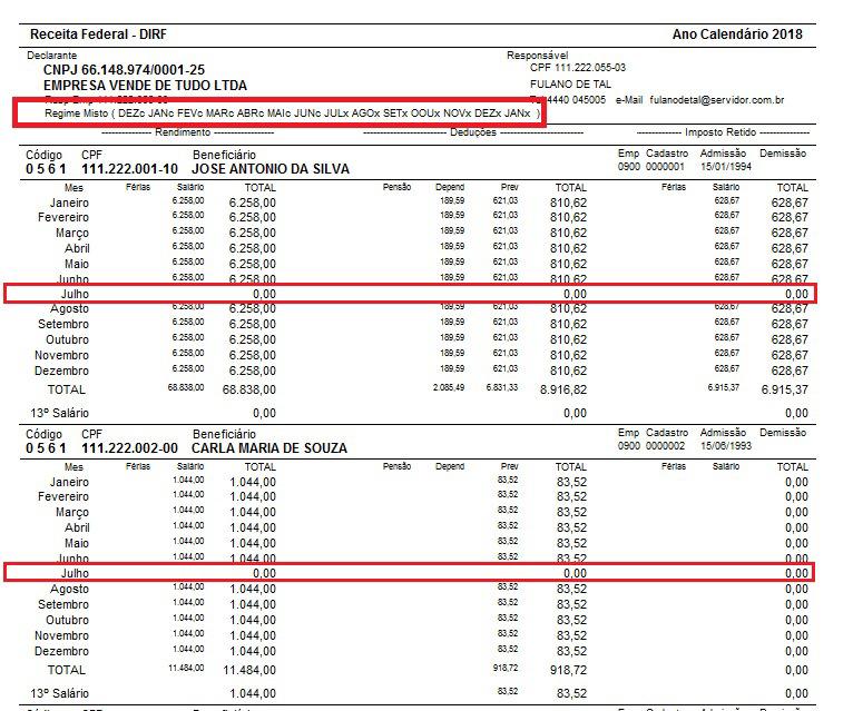 2 PHOLHA x DIRF 2018 JANEIRO DE 2019 REGIME DE COMPETÊNCIA x REGIME DE CAIXA Regime de COMPETÊNCIA - todos os rendimentos CALCULADOS no mês. Regime de CAIXA - todos os rendimentos PAGOS no mês.