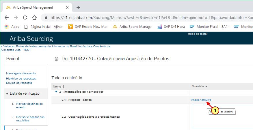 Caso seja necessário enviar uma Proposta Técnica para o comprador e/ou para a área da