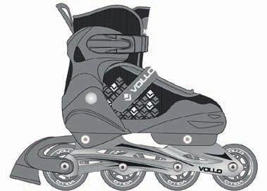 Patins In Line Vollo O Patins In Line Vollo é indicados para crianças e adultos que desejam patinar por lazer. A estrutura é de plástico reforçado com chassis em alumínio, suportando até 100 kg.