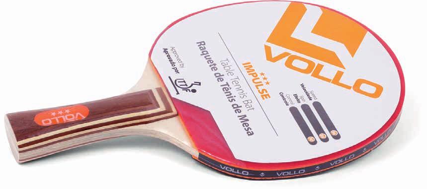 Raquete de Tênis de Mesa Vollo Impulse Aprovada pela ITTF A raquete Vollo Impulse foi especialmente desenvolvida para jogadores avançados.