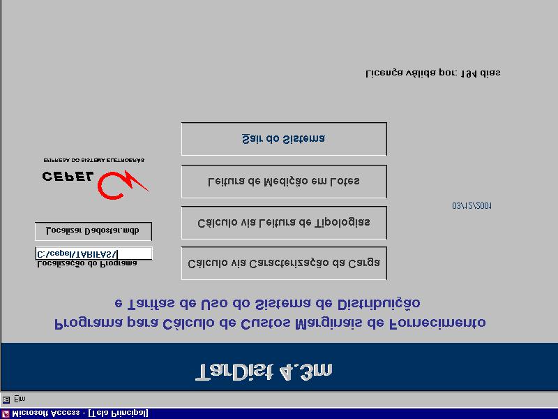 9. TARDIST Sistema computacional, desenvolvido pelo CEPEL, para cálculo dos