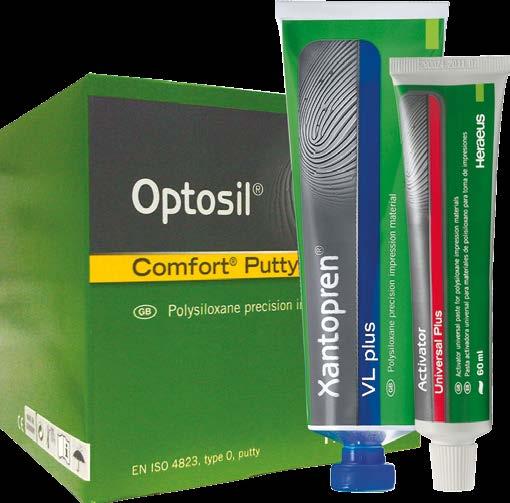 Dosar uma colher medidora com Optosil Comfort Putty e nivelar nas bordas, removendo os excessos. 2.