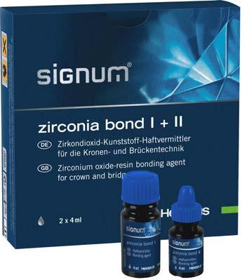 ADESIVOS SIGNUM ZIRCONIA BOND Signum Zirconia Bond é um sistema adesivo entre dióxido de zircônia e resina composta.
