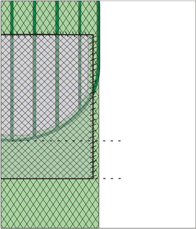 Cobertura de Escape Dupla 2 panos iguais de: 250cm (C) de largura. 135cm (D) de comprimento.