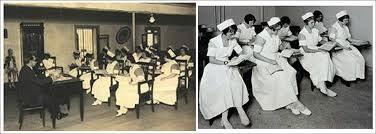 A formação de pessoal de Enfermagem - para atender inicialmente aos hospitais civis e militares e posteriormente, às atividades de saúde pública - principiou com a criação, pelo governo, da Escola