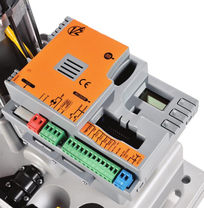 forteco-m QUADRO ELÉTRICO Programação através de 3 botões e visor Conector de acoplamento para recetor via rádio modular MR2 2 entradas para fotocélulas com função de teste automático 2 entradas para