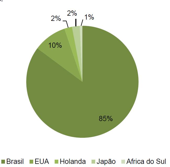 Cenário de patentes verdes no Brasil Distribuição dos depositantes