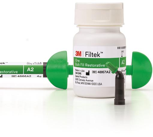 Compósitos Na compra de 3 reposições de Filtek One, 1 reposição de Filtek Bulk Fill fluido* Fácil de dispensar e aplicar.