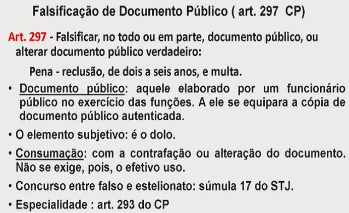 Página3 CRIMES EM ESPÉCIE 2. FALSIFICAÇÃO DE DOCUMENTO PÚBLICO (ART.