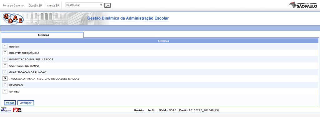 ACESSO PERFIL DOCENTE INSCRIÇÃO PARA ATRIBUIÇÃO DE AULAS/2018 1.